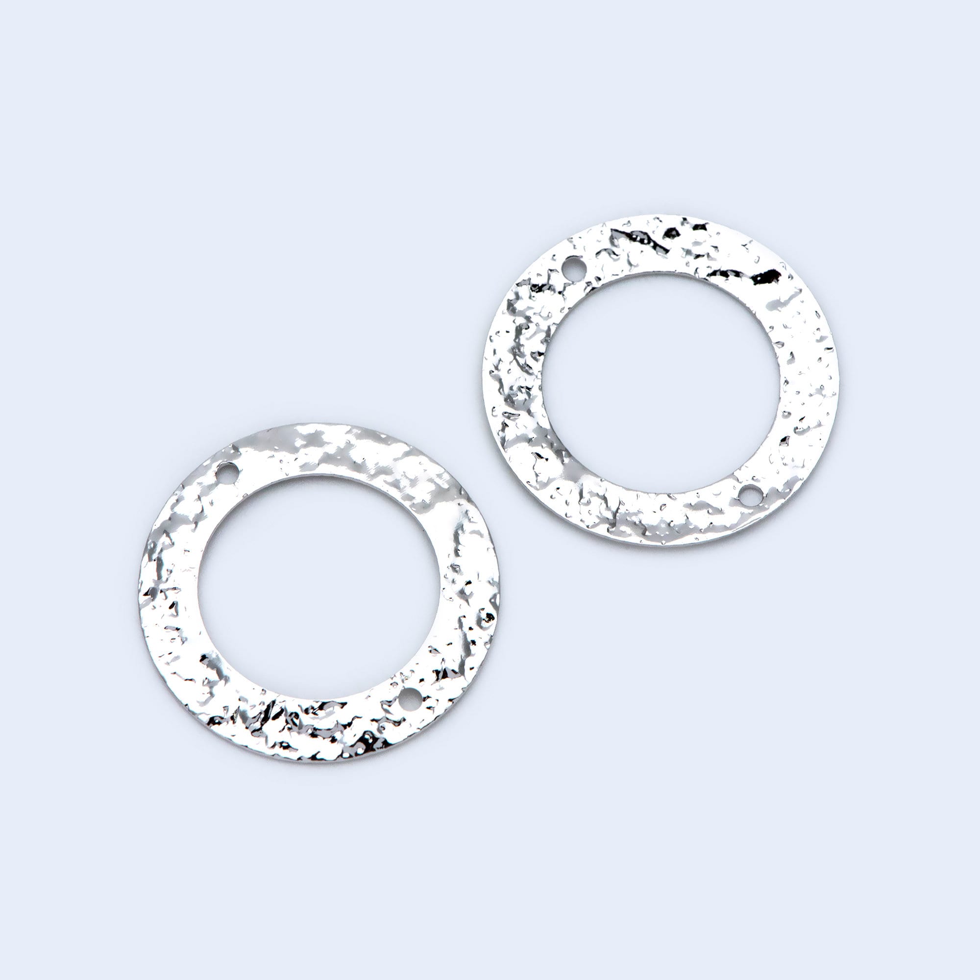 10pcs Gold/ Silver tone Circle Disc Connector Pendant 21mm, Gold/ Rhodium plated Brass Geometric Hammered Charms (GB-1422-A)